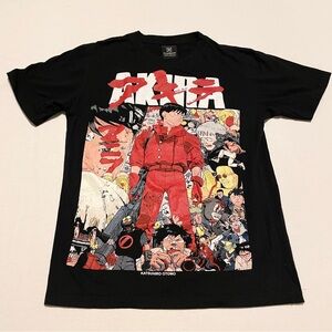 AKIRA Anime Manga T-Shirt Katsuhiro Otomo Kraftbkk Graphic Tee Black Large